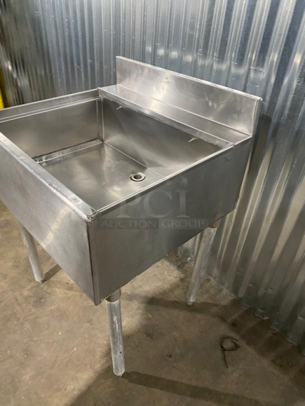 Commercial Stainless Steel Underbar Ice Bin! With Back Splash & Drain Hole! On Legs! - Image 2 of 7