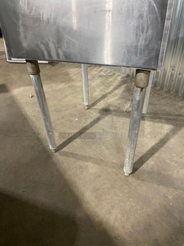 Commercial Stainless Steel Underbar Ice Bin! With Back Splash & Drain Hole! On Legs! - Image 6 of 7