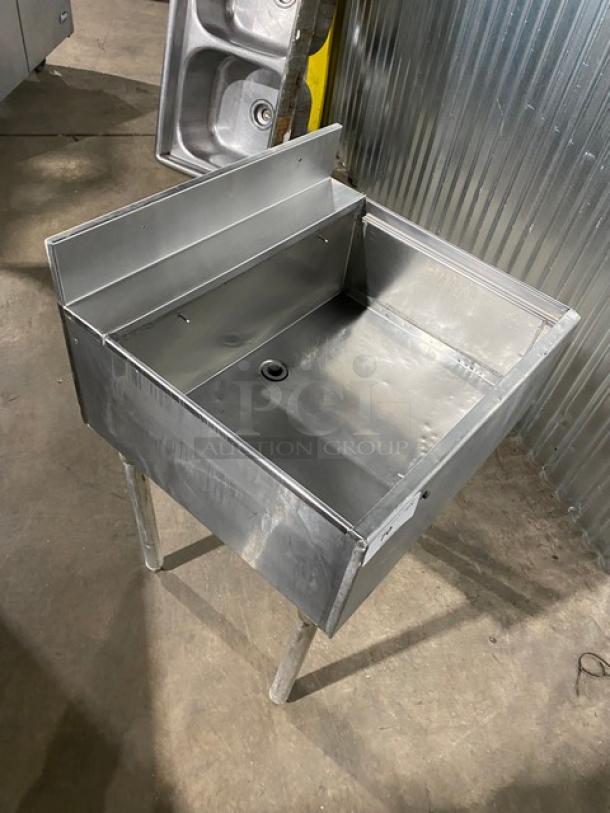 Commercial Stainless Steel Underbar Ice Bin! With Back Splash & Drain Hole! On Legs! - Image 7 of 7