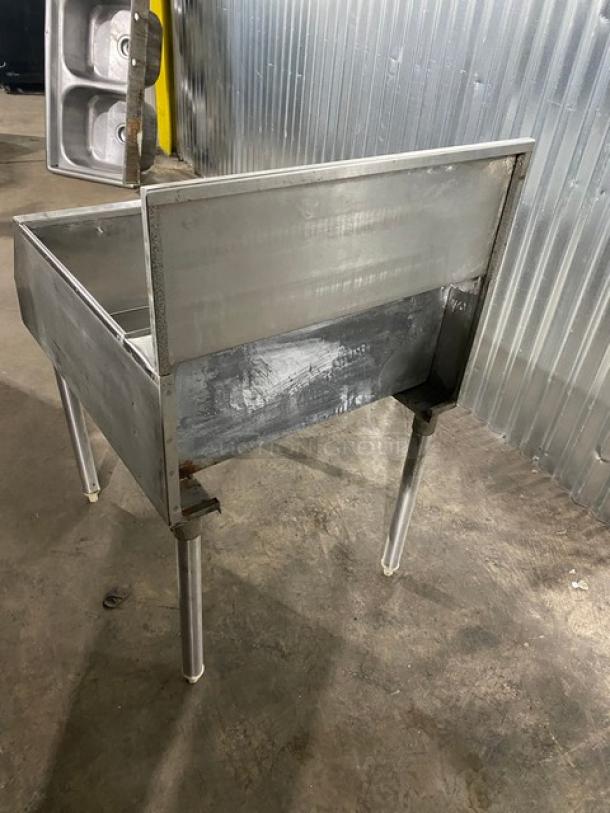 Supremetal Commercial Stainless Steel Underbar Ice Bin! With Speed/Bottle Rail! With Back Splash! On Legs! - Image 3 of 8