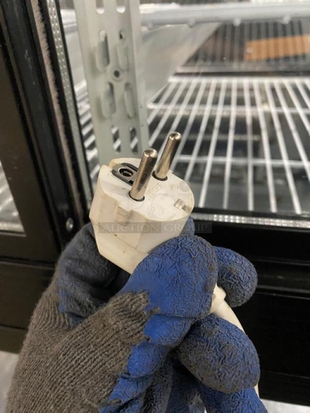 Commercial Black Slanted Glass Refrigerated Multi-Tier Meat Deli Merchandiser Display Showcase! With Lower Storage Compartment! With Poly Coated Wire Racks! With Rear Sliding Glass Doors! On Casters! - Image 8 of 12