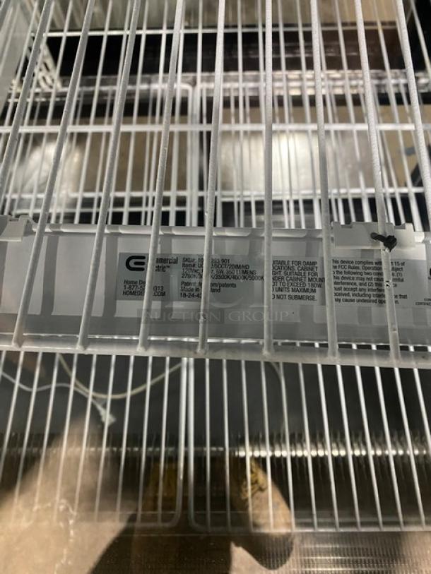 Commercial Black Slanted Glass Refrigerated Multi-Tier Meat Deli Merchandiser Display Showcase! With Lower Storage Compartment! With Poly Coated Wire Racks! With Rear Sliding Glass Doors! On Casters! - Image 12 of 12