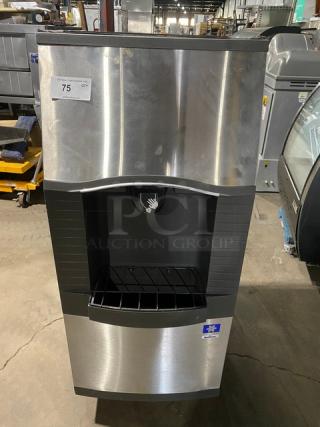 Manitowoc Commercial Stainless Steel 120 Lb. Hotel Ice Dispenser Storage Bin! With Push Dispenser & Drip Tray! Model: SPA-160 SN:610064719! 115V 1 Phase! On Legs!