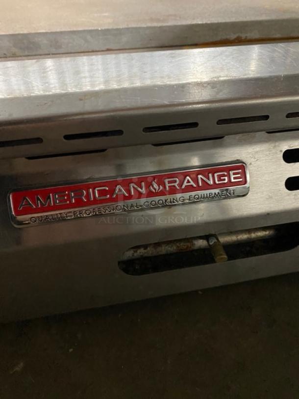 American Range Commercial Stainless Steel Natural Gas Powered Countertop Flat Griddle! With Back & Side Splash! With Legs! - Image 6 of 9