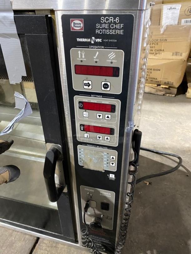 Henny Penny Sure Chef Series Commercial Stainless Steel Electric Powered Countertop Chicken/BBQ Rotisserie! With Probe Attachment! Model: SCR-6! - Image 8 of 11