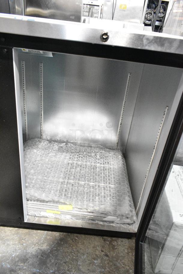 BRAND NEW SCRATCH AND DENT! Beverage Air  BB94HC-1-G-B Metal commercial 3 Door Back Bar Cooler Merchandiser. See Pictures for Broken Glass. 115 Volts, 1 Phase. Tested and Working! - Image 7 of 8
