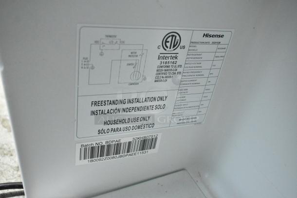 2020 Hisense RR33D6ABE Mini Cooler. 115 Volts, 1 Phase. Cannot Test Due To Cut Power Cord - Image 7 of 7