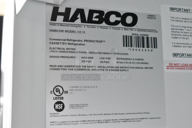 2019 Habco SE18 Metal Commercial Single Door Reach In Cooler Merchandiser w/ Poly Coated Racks. 115 Volts, 1 Phase. Tested and Working! - Image 6 of 7