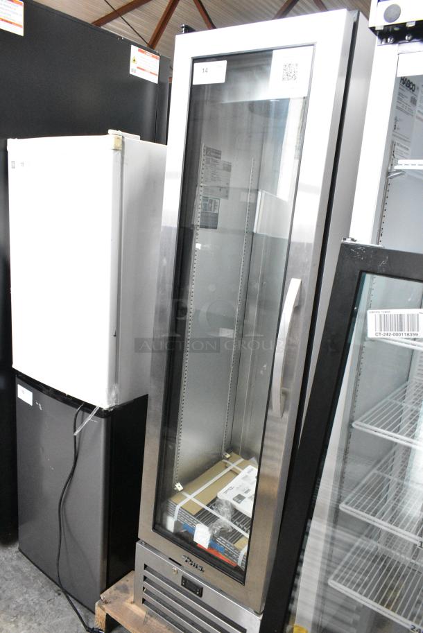 BRAND NEW SCRATCH AND DENT! 2023 True T-11G-HC Metal Commercial Single Door Reach In Cooler Merchandiser w/ Poly Coated Racks. 115 Volts, 1 Phase. Tested and Working! - Image 2 of 6