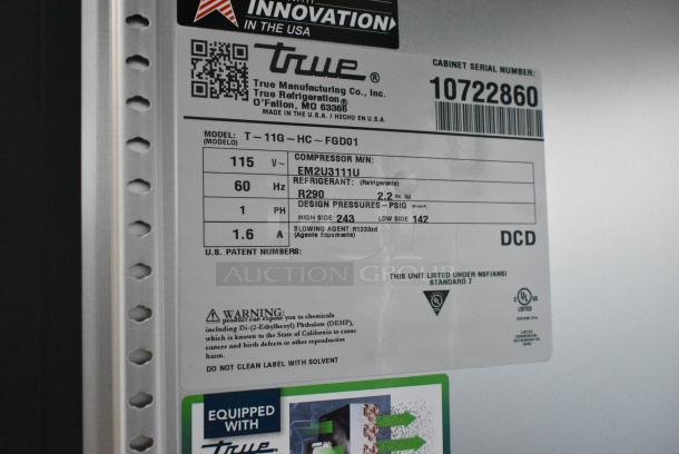 BRAND NEW SCRATCH AND DENT! 2023 True T-11G-HC Metal Commercial Single Door Reach In Cooler Merchandiser w/ Poly Coated Racks. 115 Volts, 1 Phase. Tested and Working! - Image 6 of 6
