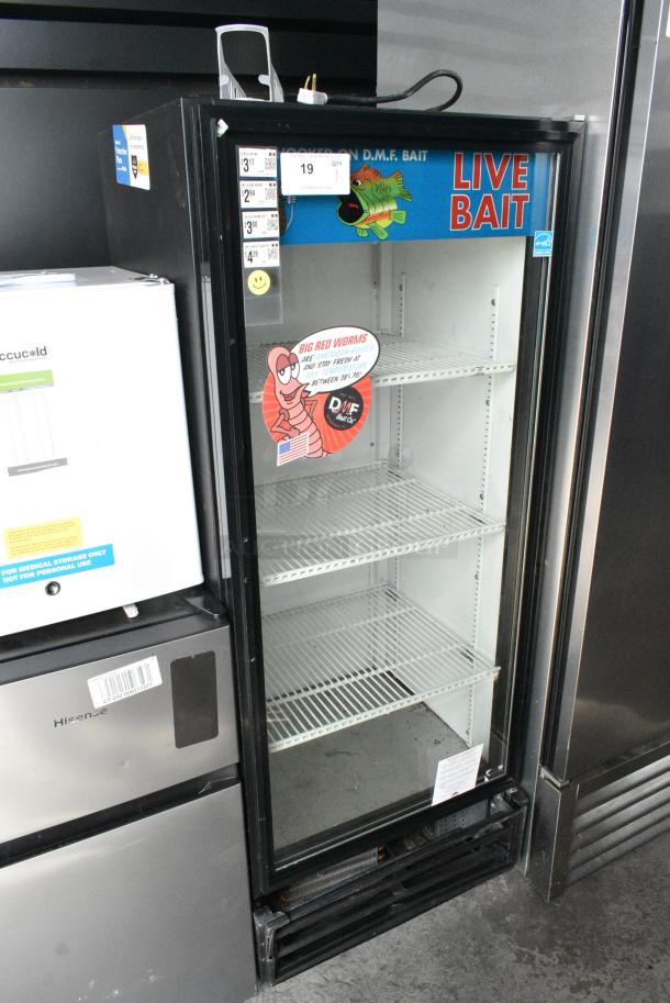 True GDM-12 Metal Commercial Single Door Reach In Cooler Merchandiser. 115 Volts, 1 Phase. Tested and Powers On But Does Not Get Cold - Image 1 of 6