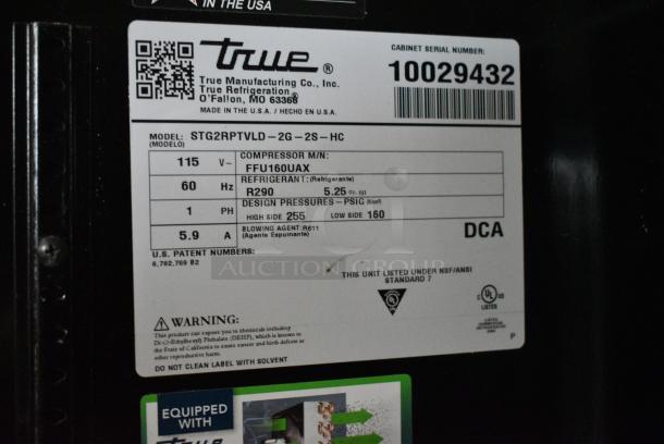 2020 True STG2RPTVLD-2G-2S-HC Metal Commercial 2 Door Reach In Cooler Merchandiser. 115 Volts, 1 Phase. Tested and Working! - Image 5 of 5