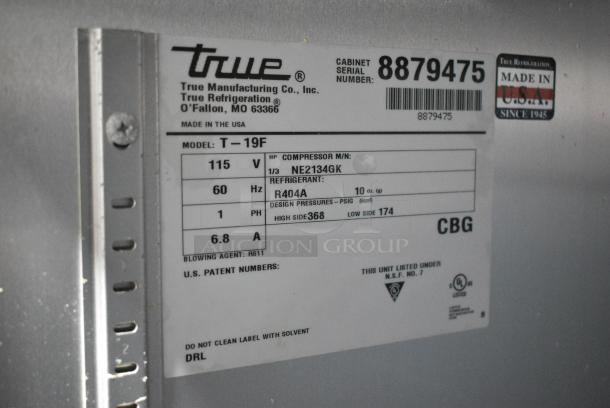 2016 True T-19F Stainless Steel Commercial Single Door Reach In Freezer. 115 Volts, 1 Phase. Tested and Does Not Power On - Image 6 of 6