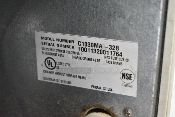 Scotsman C1030MA-32B Stainless Steel Commercial Ice Head. Missing Front Panel. 208/230 Volts, 1 Phase. - Image 3 of 3