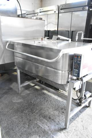Groen NHFP/E-4 Stainless Steel Commercial Floor Style Natural Gas Powered Braising Pan. 144,000 BTU.