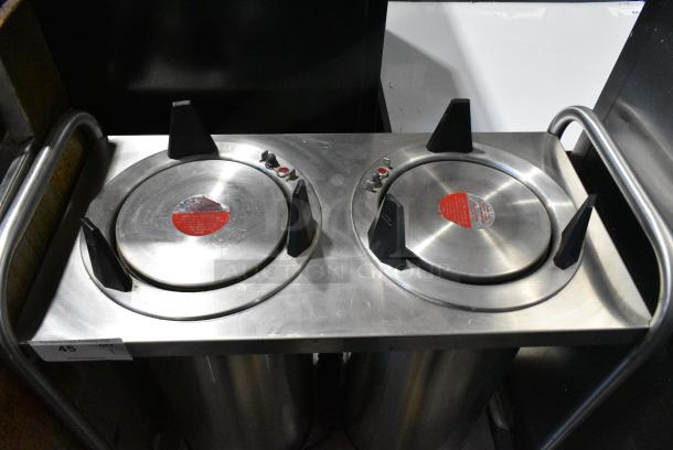 AMF Wyott Stainless Steel Commercial 2 Well Plate Dispenser on Commercial Casters. 120 Volts, 1 Phase. Tested and Working! - Image 3 of 5