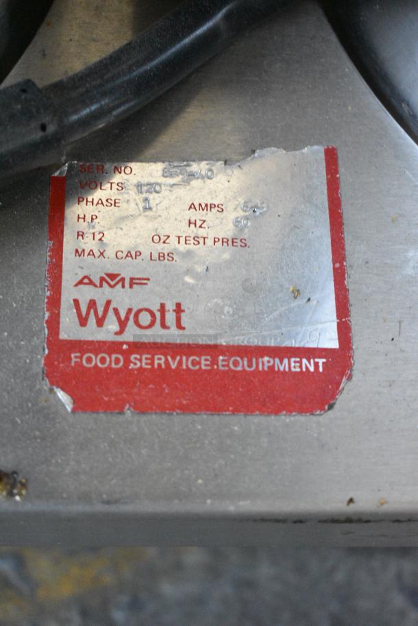 AMF Wyott Stainless Steel Commercial 2 Well Plate Dispenser on Commercial Casters. 120 Volts, 1 Phase. Tested and Working! - Image 5 of 5