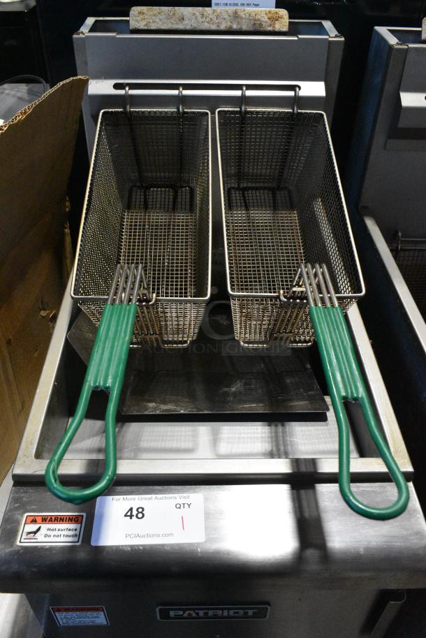 Imperial FM-90/NG Stainless Steel Commercial Floor Style Natural Gas Powered Deep Fat Fryer w/ 2 Metal Fry Baskets on Commercial Casters. 90,000 BTU. - Image 2 of 9