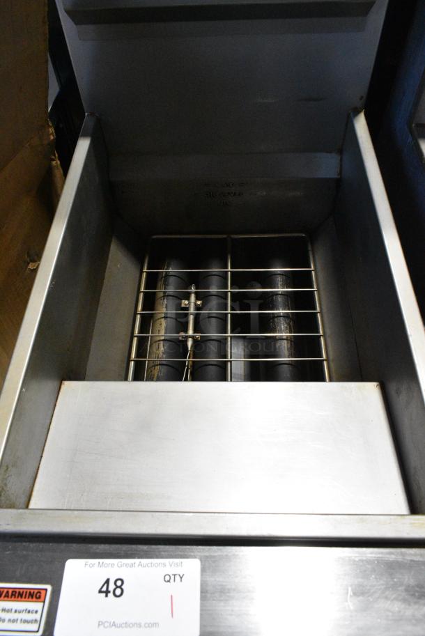 Imperial FM-90/NG Stainless Steel Commercial Floor Style Natural Gas Powered Deep Fat Fryer w/ 2 Metal Fry Baskets on Commercial Casters. 90,000 BTU. - Image 7 of 9