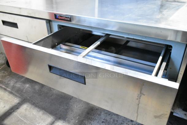 Delfield Stainless Steel Commercial 4 Drawer Chef Base on Commercial Casters. 115 Volts, 1 Phase. Tested and Working! - Image 7 of 12