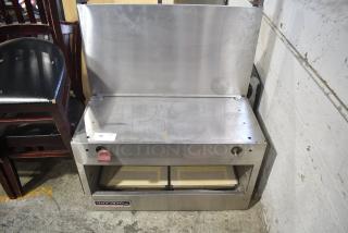 Garland Stainless Steel Commercial Natural Gas Powered Cheese Melter w/ Back Splash.