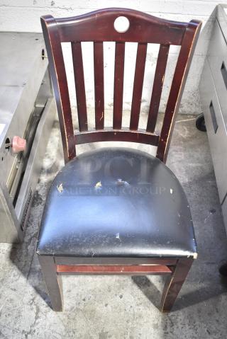 3 Wooden Dining Height Chair w/ Black Poly Seat Cushion. 3 Times Your Bid!