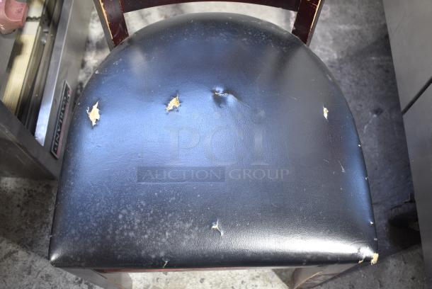 3 Wooden Dining Height Chair w/ Black Poly Seat Cushion. 3 Times Your Bid! - Image 5 of 6