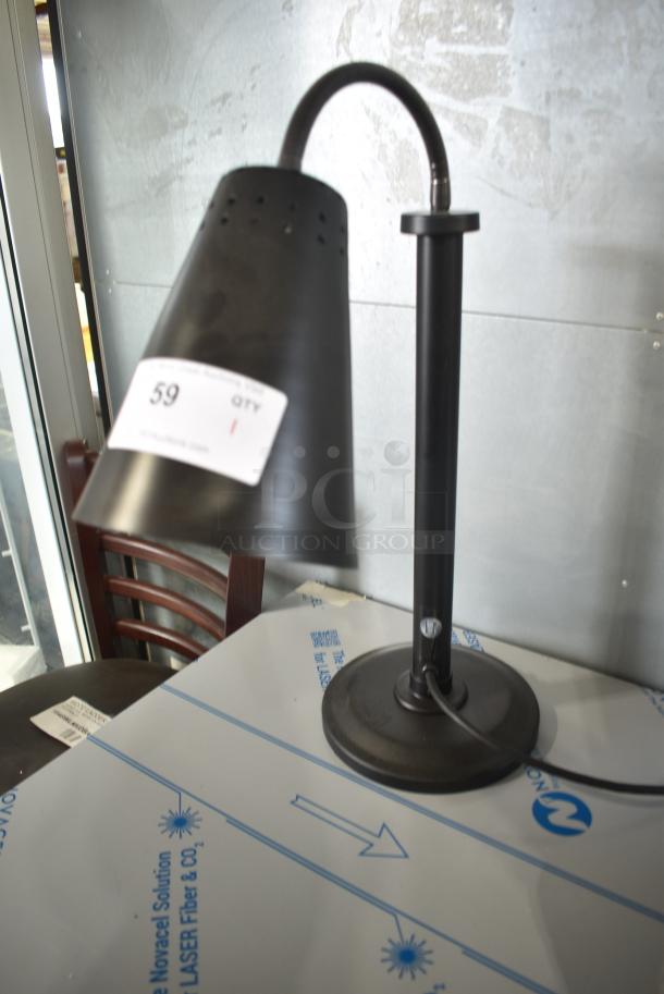 BRAND NEW SCRATCH AND DENT! Hanson Heat Lamps SLM/900/ST/B Single Bulb Flexible Freestanding Streamlined Heat Lamp with Black Finish - 115/230V - Image 1 of 6