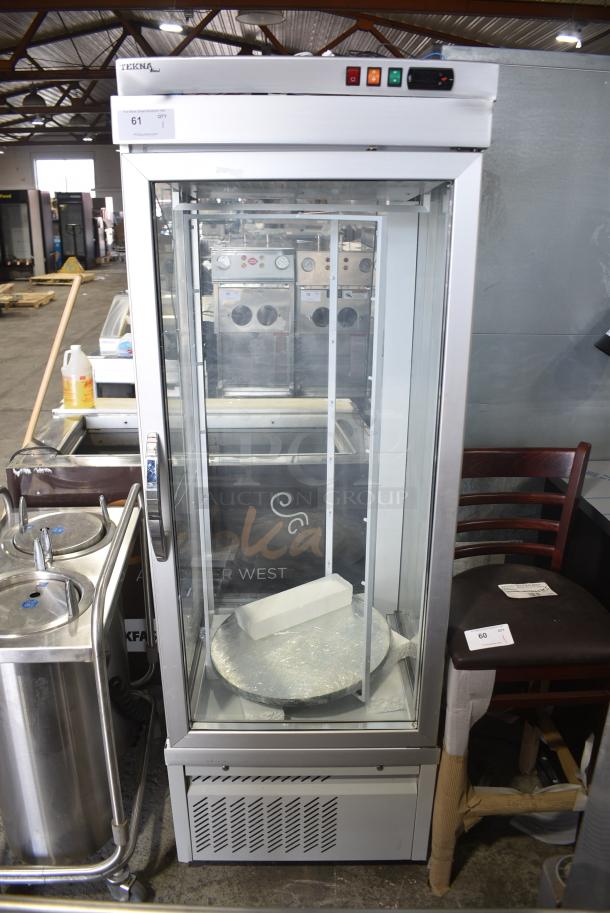 Tekna Metal Single Door Reach In Cooler Merchandiser. See Pictures for Broken Glass. 115 Volts, 1 Phase. Tested and Working! - Image 1 of 10