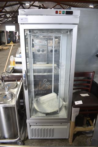 Tekna Metal Single Door Reach In Cooler Merchandiser. See Pictures for Broken Glass. 115 Volts, 1 Phase. Tested and Working!