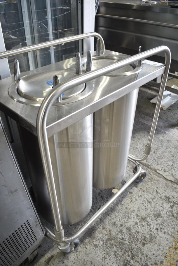 Stainless Steel 2 Well Plate Dispenser Cart on Commercial Casters. Cannot Test Due To Cut Power Cord - Image 2 of 6