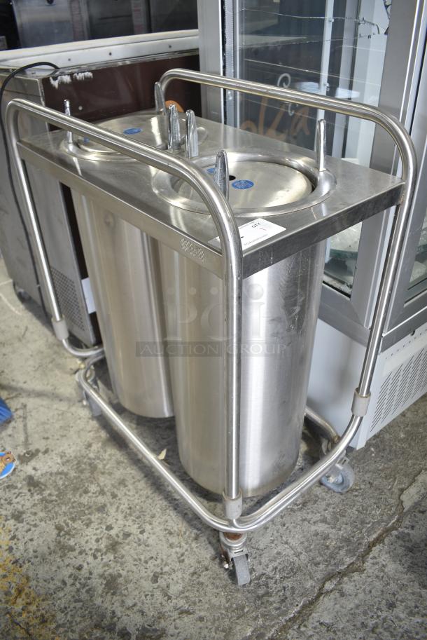 Stainless Steel 2 Well Plate Dispenser Cart on Commercial Casters. Cannot Test Due To Cut Power Cord - Image 3 of 6