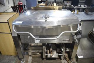 Market Forge 40P-STGL Stainless Steel Commercial Floor Style Natural Gas Powered Braising Pan. 126,000 BTU.