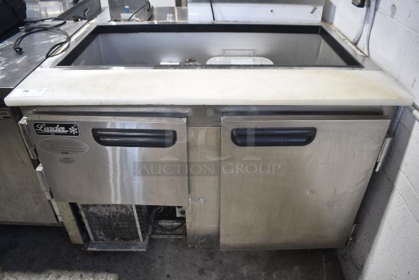 2016 Leader LM48 S/C Stainless Steel Commercial Prep Table on Commercial Casters. 115 Volts, 1 Phase. Tested and Powers On But Does Not Get Cold - Image 1 of 7