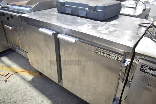 Beverage Air WTR48A Stainless Steel Commercial 2 Door Undercounter Cooler on Commercial Casters. 115 Volts, 1 Phase. Tested and Powers On But Does Not Get Cold - Image 3 of 9