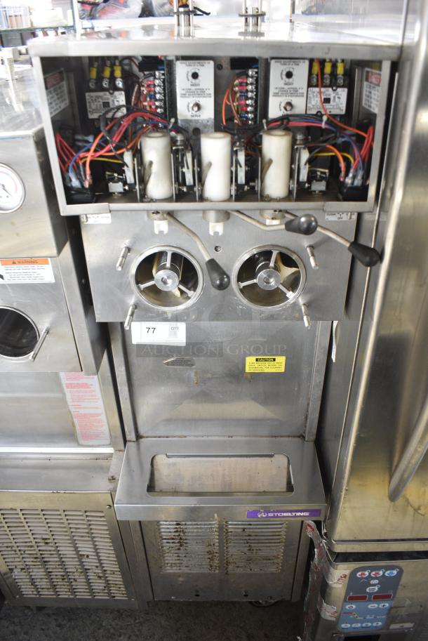Stoelting 237R-109G Stainless Steel Commercial Floor Style 2 Flavor w/ Twist Soft Serve Ice Cream Machine on Commercial Casters. 208/230 Volts, 3 Phase. - Image 1 of 8