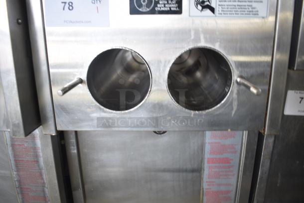 Duke 857P-332 Stainless Steel Commercial Floor Style 2 Flavor w/ Twist Soft Serve Ice Cream Machine on Commercial Casters. 208/230 Volts. - Image 4 of 8