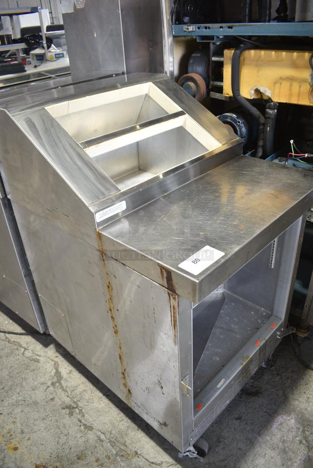 Norlake ZF081SMS/0-2DQ Stainless Steel Commercial 27" Ice Cream 8 Topping Cabinet w/ Freezer Base on Commercial Casters. 115 Volts, 1 Phase. Tested and Does Not Power On - Image 2 of 7