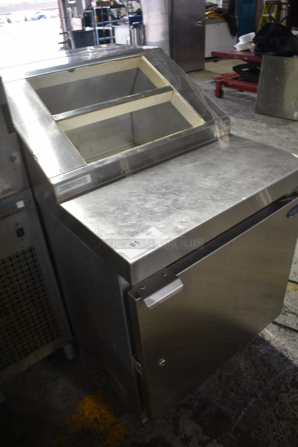 Norlake ZF081SMS/0-2DQ Stainless Steel Commercial 27" Ice Cream 8 Topping Cabinet w/ Freezer Base on Commercial Casters. 115 Volts, 1 Phase. Tested and Does Not Power On - Image 2 of 9