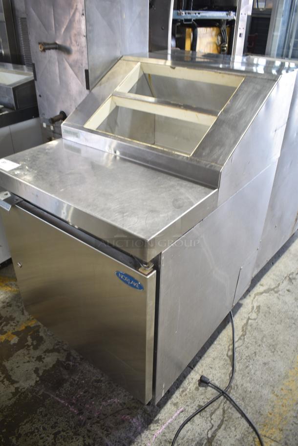 Norlake ZF081SMS/0-2DQ Stainless Steel Commercial 27" Ice Cream 8 Topping Cabinet w/ Freezer Base on Commercial Casters. 115 Volts, 1 Phase. Tested and Does Not Power On - Image 3 of 9