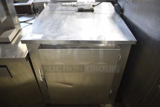 Leader LB27 Stainless Steel Commercial Undercounter Single Door Cooler. 115 Volts, 1 Phase. Tested and Powers On But Does Not Get Cold