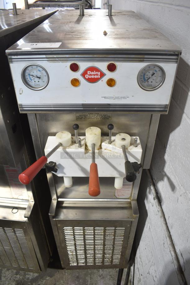 Duke 957R-132C Stainless Steel Commercial Floor Style 2 Flavor w/ Twist Soft Serve Ice Cream Machine on Commercial Casters. 208/230 Volts, 3 Phase. - Image 1 of 8