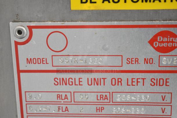 Duke 957R-132C Stainless Steel Commercial Floor Style 2 Flavor w/ Twist Soft Serve Ice Cream Machine on Commercial Casters. 208/230 Volts, 3 Phase. - Image 7 of 8