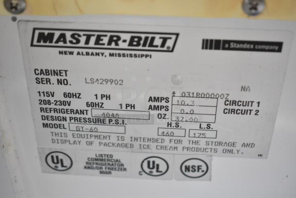 Master-Bilt GT-60 Metal Commercial Chest Freezer Merchandiser w/ Sliding Lids. 115/208-230 Volts, 1 Phase. Tested and Powers On But Does Not Get Cold - Image 7 of 8