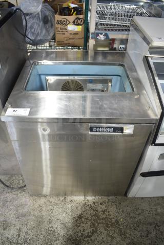 Delfield 401 Stainless Steel Commercial Prep Table. 115 Volts, 1 Phase. Tested and Powers On But Does Not Get Cold
