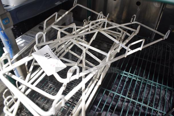 ALL ONE MONEY! Lot of White Brackets and Metal Wire Baskets - Image 2 of 3