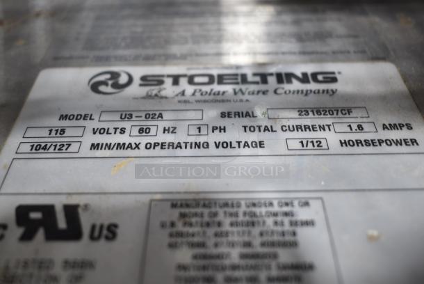Stoelting U3-02A Stainless Steel Ice Cream Machine Remote Mix Pump. 115 Volts, 1 Phase. - Image 7 of 7