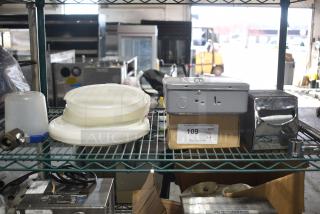 ALL ONE MONEY! Tier Lot of Various Items Including Napkin Dispenser and Poly Round Lids