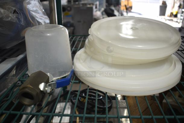 ALL ONE MONEY! Tier Lot of Various Items Including Napkin Dispenser and Poly Round Lids - Image 2 of 5