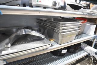 ALL ONE MONEY! Tier Lot of Various Items Including Stainless Steel Drop In Bins, Metal Baking Pans